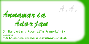 annamaria adorjan business card